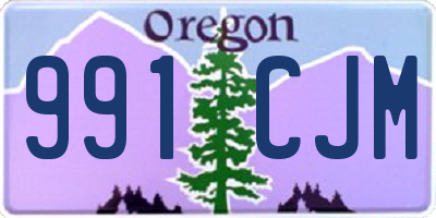 OR license plate 991CJM