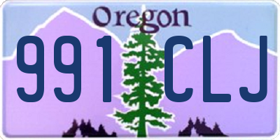 OR license plate 991CLJ