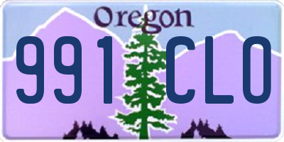 OR license plate 991CLO