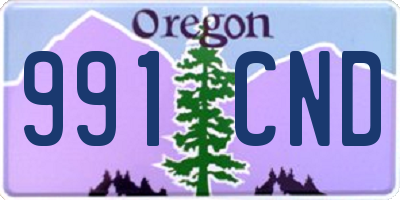 OR license plate 991CND