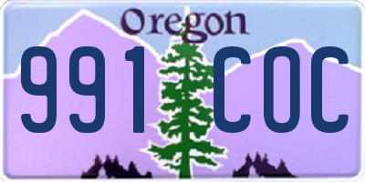 OR license plate 991COC