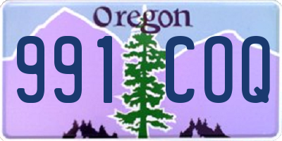 OR license plate 991COQ