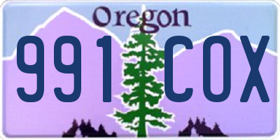 OR license plate 991COX