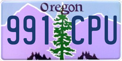 OR license plate 991CPU