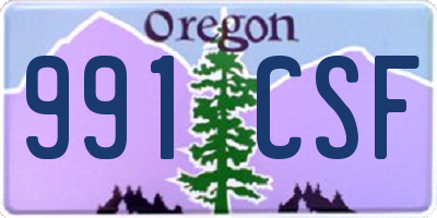 OR license plate 991CSF