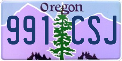 OR license plate 991CSJ