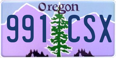 OR license plate 991CSX