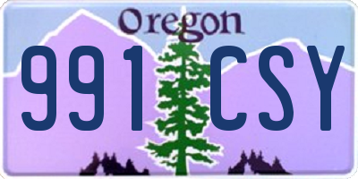 OR license plate 991CSY