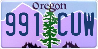 OR license plate 991CUW