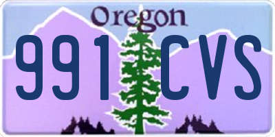 OR license plate 991CVS