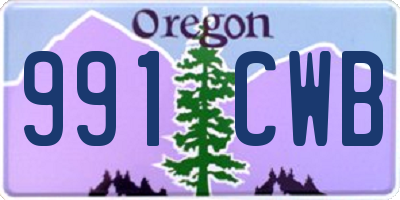 OR license plate 991CWB