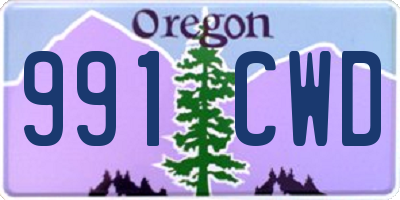 OR license plate 991CWD