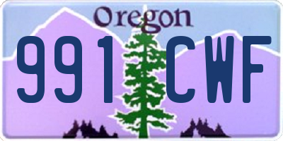 OR license plate 991CWF