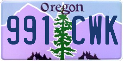 OR license plate 991CWK