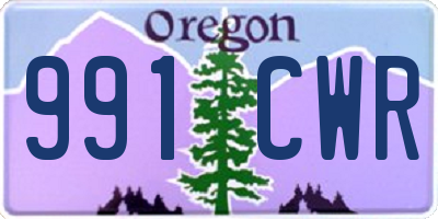 OR license plate 991CWR