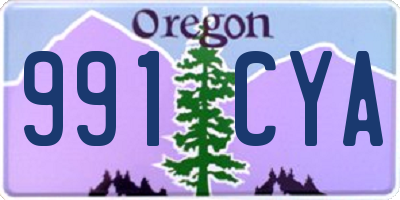 OR license plate 991CYA