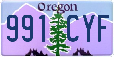 OR license plate 991CYF