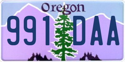 OR license plate 991DAA