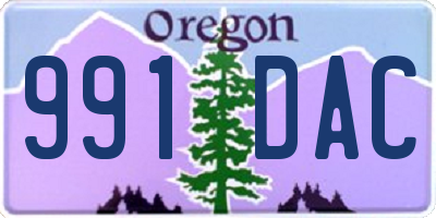 OR license plate 991DAC