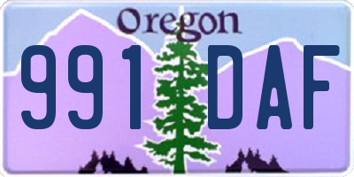 OR license plate 991DAF