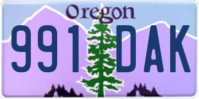 OR license plate 991DAK