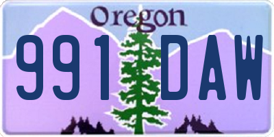 OR license plate 991DAW