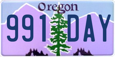 OR license plate 991DAY