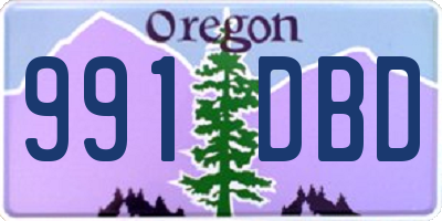 OR license plate 991DBD