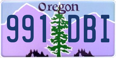 OR license plate 991DBI