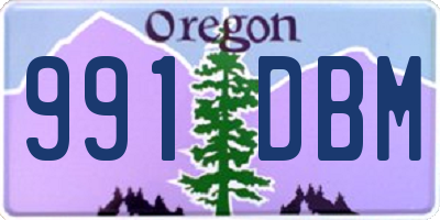 OR license plate 991DBM