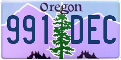 OR license plate 991DEC