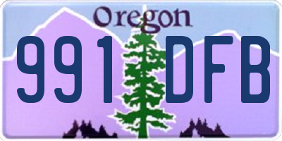 OR license plate 991DFB