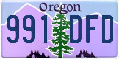 OR license plate 991DFD