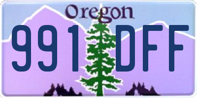 OR license plate 991DFF