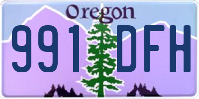 OR license plate 991DFH