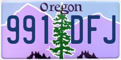 OR license plate 991DFJ
