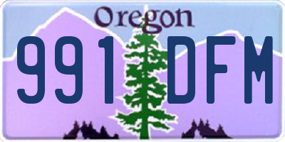 OR license plate 991DFM