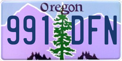 OR license plate 991DFN