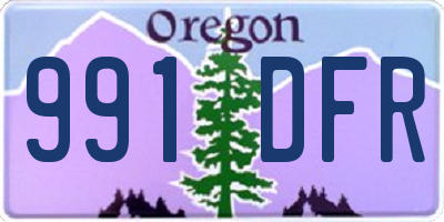 OR license plate 991DFR