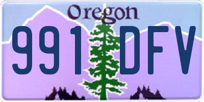 OR license plate 991DFV