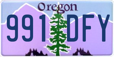 OR license plate 991DFY
