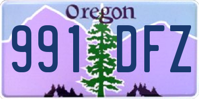OR license plate 991DFZ