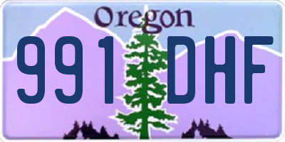 OR license plate 991DHF