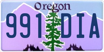 OR license plate 991DIA