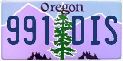 OR license plate 991DIS