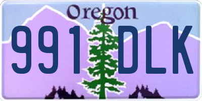 OR license plate 991DLK