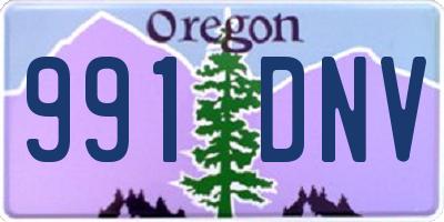 OR license plate 991DNV