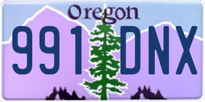 OR license plate 991DNX