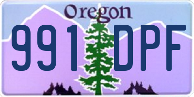 OR license plate 991DPF