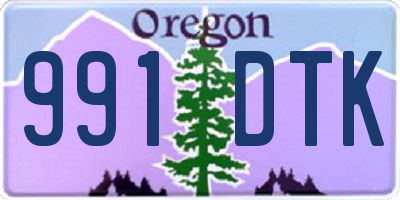OR license plate 991DTK